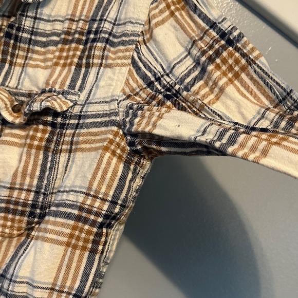 George Tan and Black Plaid Button Down Shirt - Picture 7 of 12